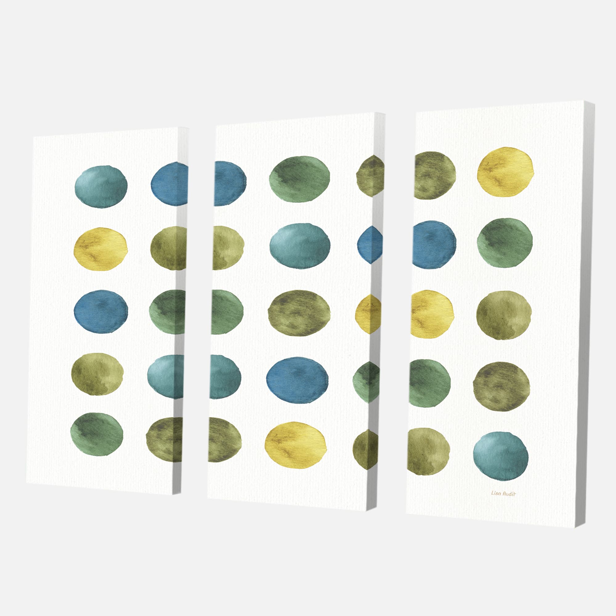 Designart - Green Tones Geometric Circles - Mid-Century Modern Canvas Artwork